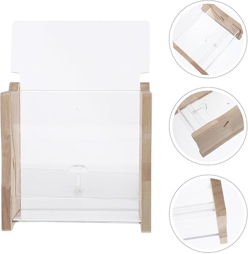 Automatic Acrylic Chicken Feeder with Wooden Base Gravity Poultry Bird Cage Farm - Image 4